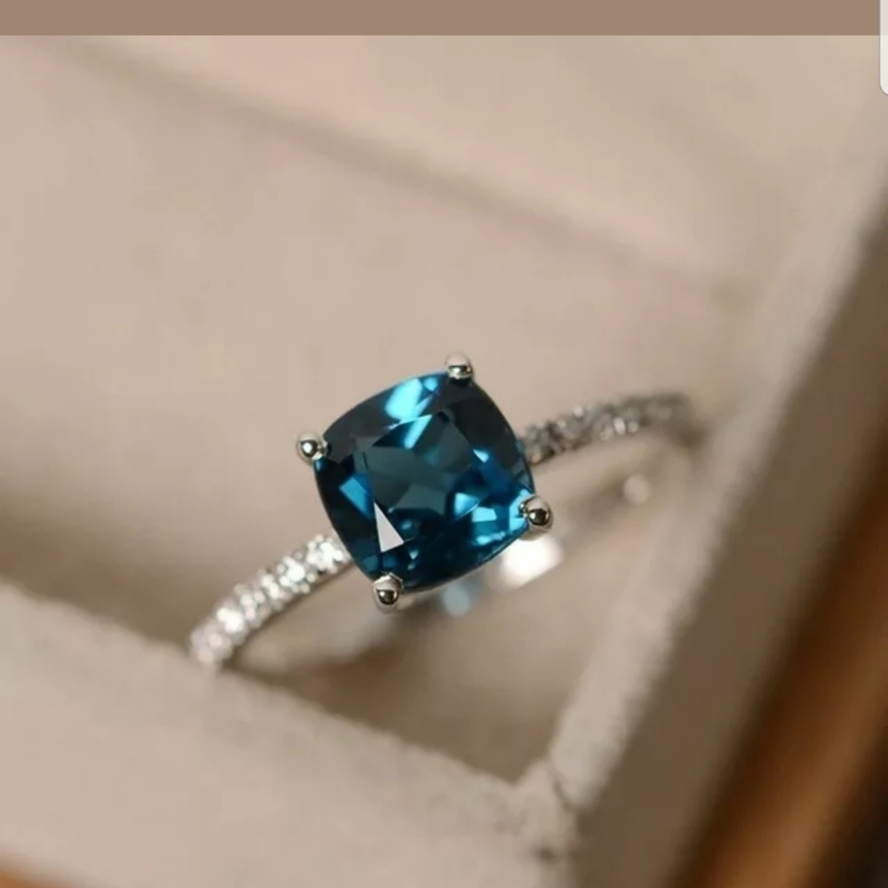 Gorgeous blue&green gemstone S925 rings - Picture 2 of 7